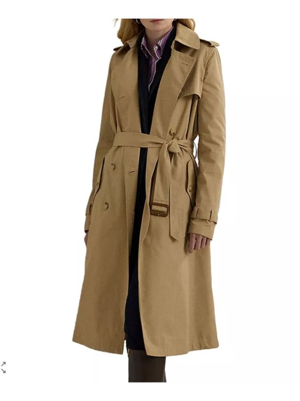 NWT Lauren Ralph Lauren Cotton Twill Trench Coat Size 16 MSRP $295
